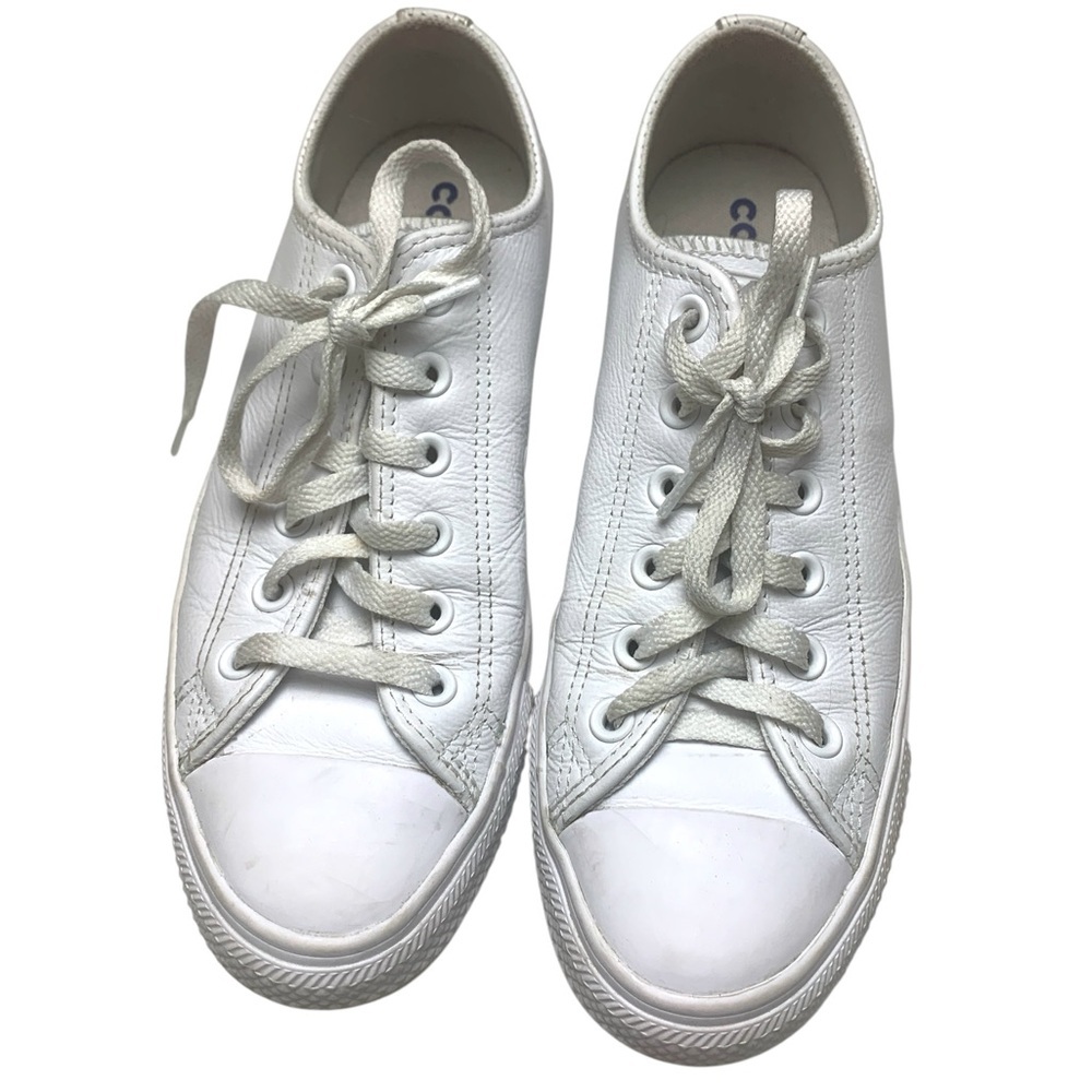 Converse All Stars White Leather size 6 men’s, size 8 women’s - Picture 3 of 7